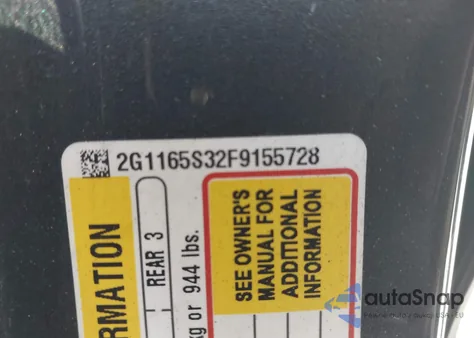 2015 Chevrolet Impala 2Lz from USA, damaged, VIN 2G1165S32F9155728